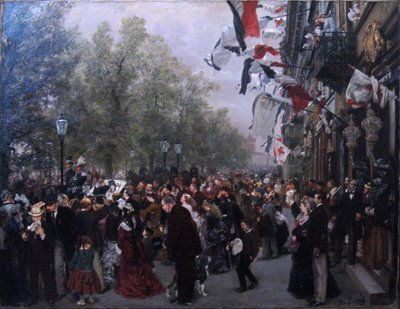 Departure of King Wilhelm I to the Army by Adolph Menzel